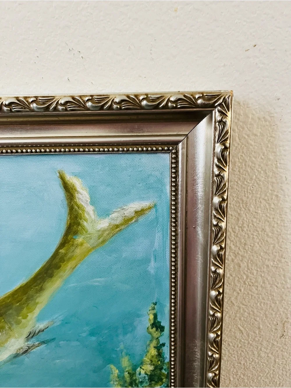 Hand-Painted Fish Aquarium Art Print - Green 17/21 inches